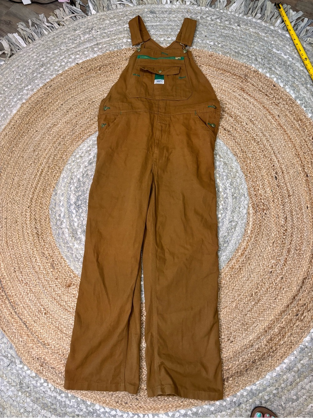 Liberty tan Canvas Workwear Overalls with Green Tab